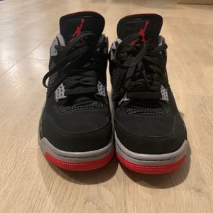 Jordan 4 bred , Size 10 , worn once
